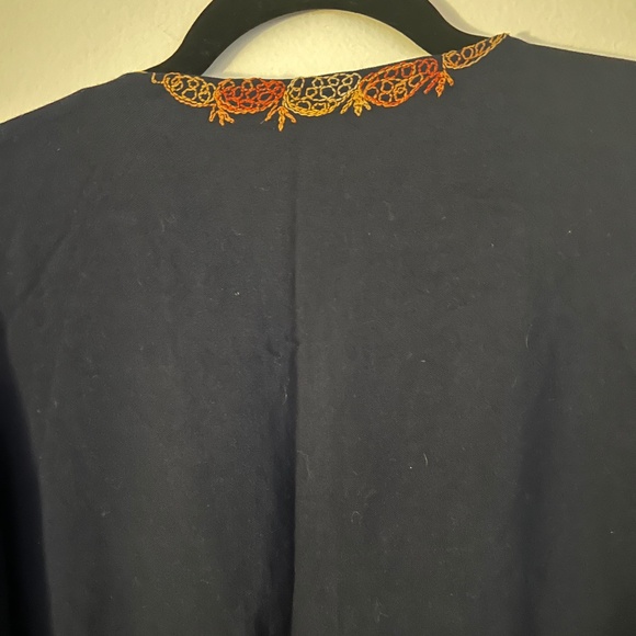 Vintage Caftan, Blue and Gold Tunic or Party Dress - Picture 8 of 14